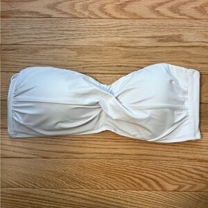 White Twist Bandeau Swim Top